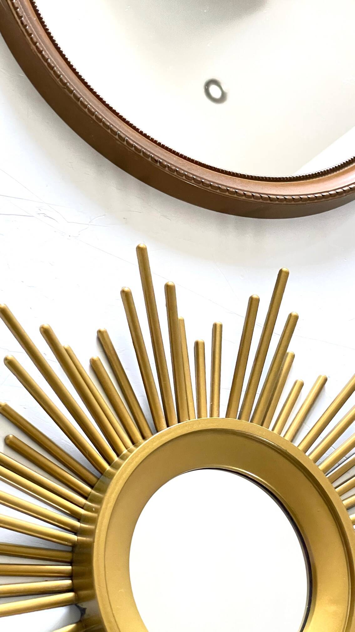 Duo of Vintage Golden SUN MIRRORS