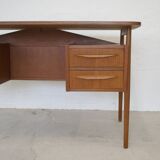 Danish Teak Desk By Gunnar Nielsen For Tibergaarden.