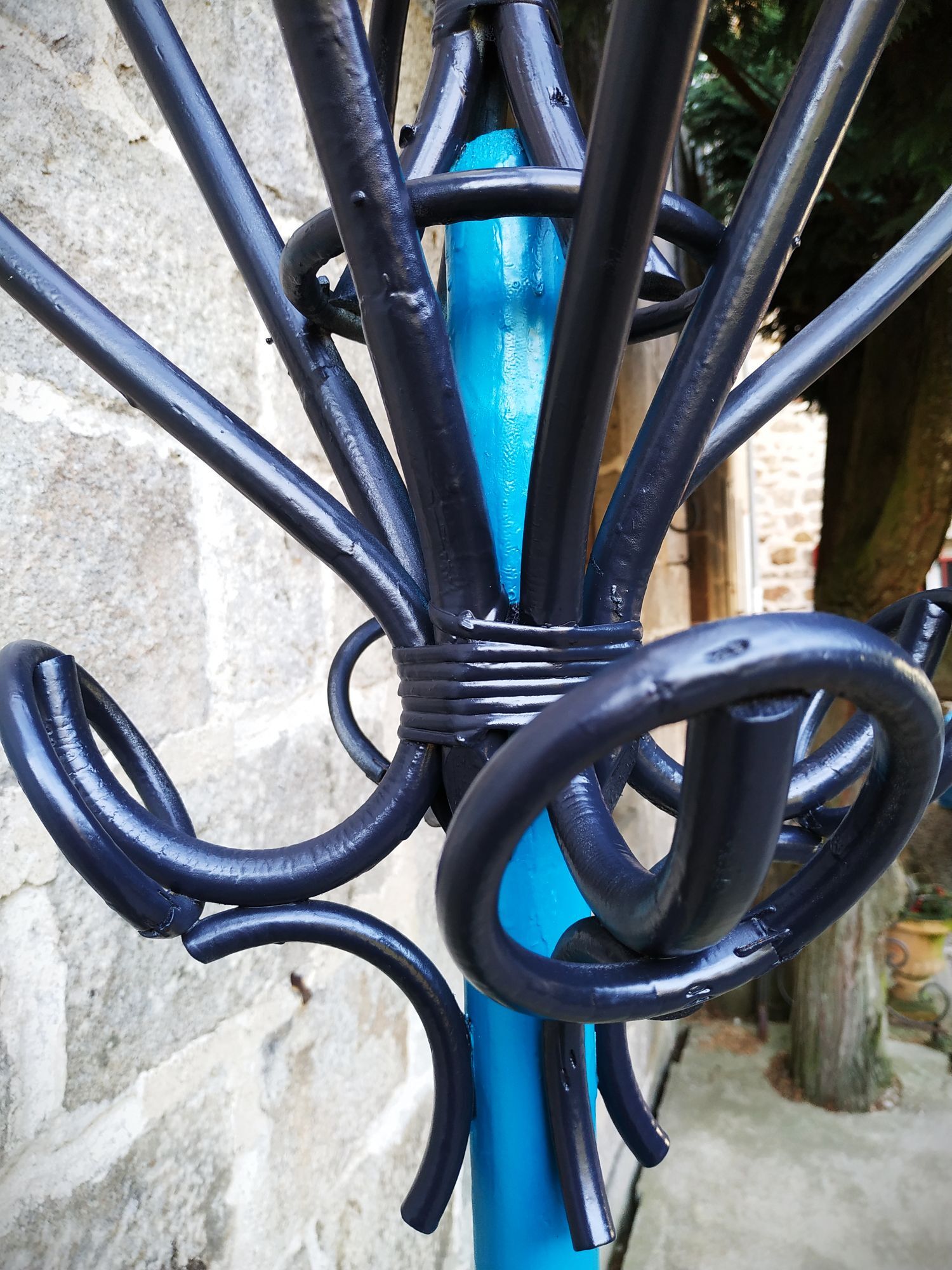 Painted parrot coats door