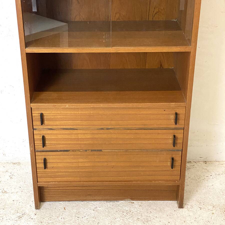 Vintage 70s display cabinet and chest of drawers