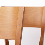 Set of 4 Italian Chairs by DAL1923, 1980s, Elm Wood, Black Faux Leather