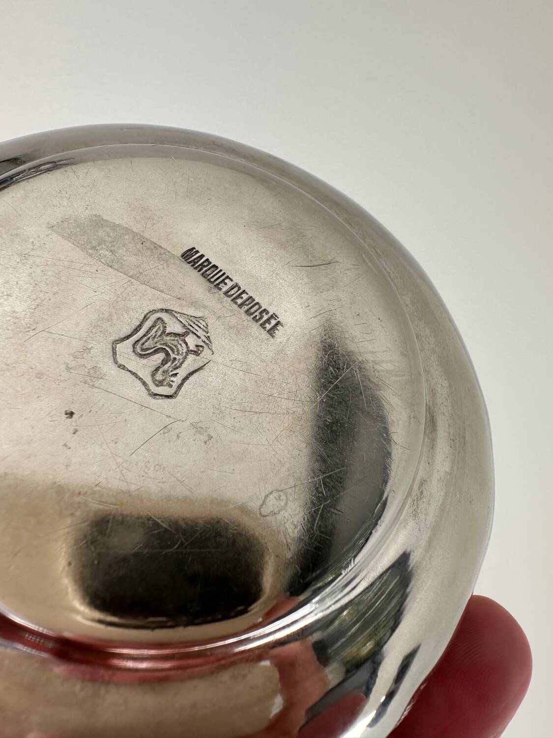 Antique silver-plated box with floral decoration