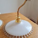 Pair of opaline wall lamps