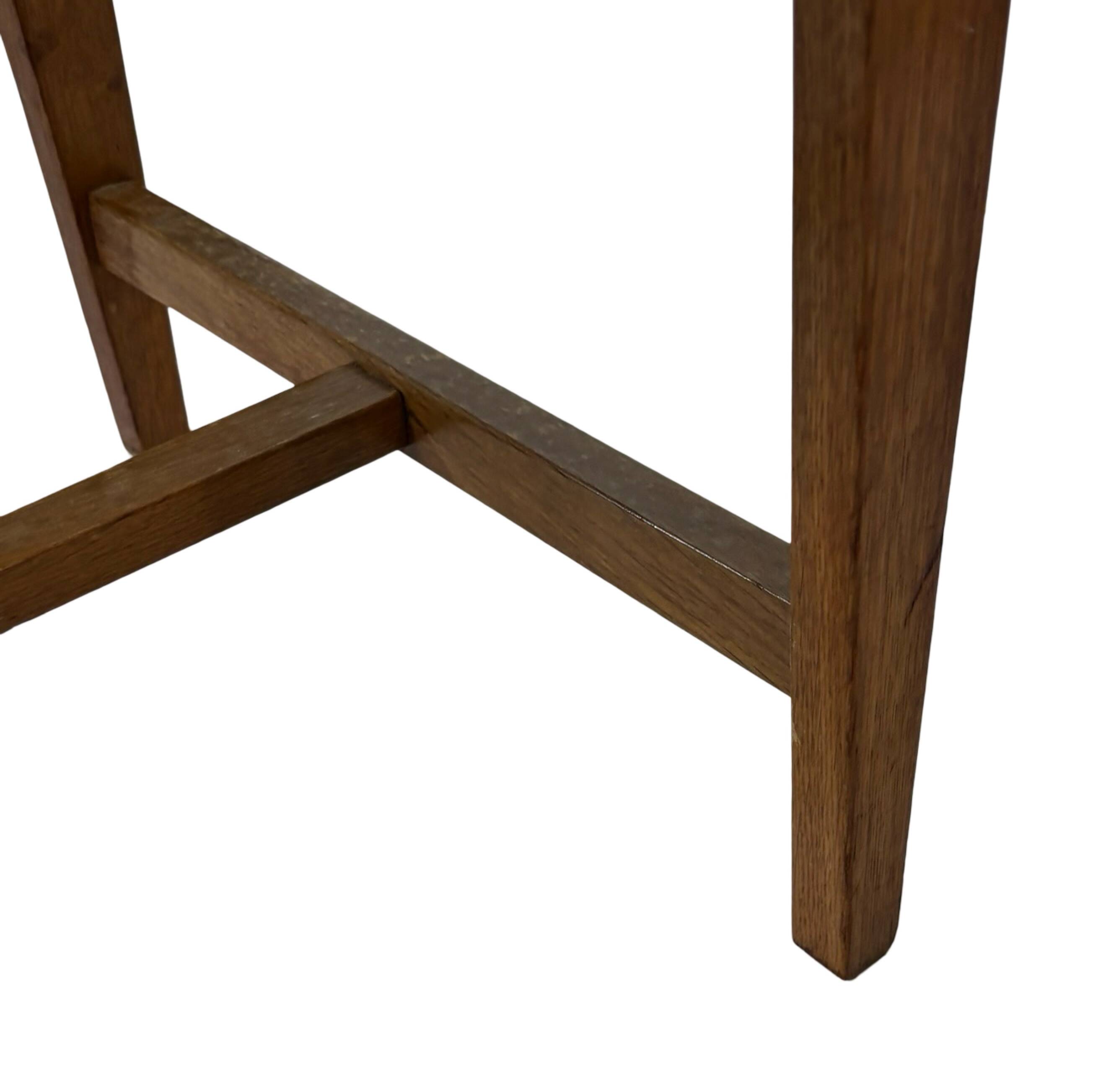 Vintage rare three-legged dining chair 1960s oak heart chair