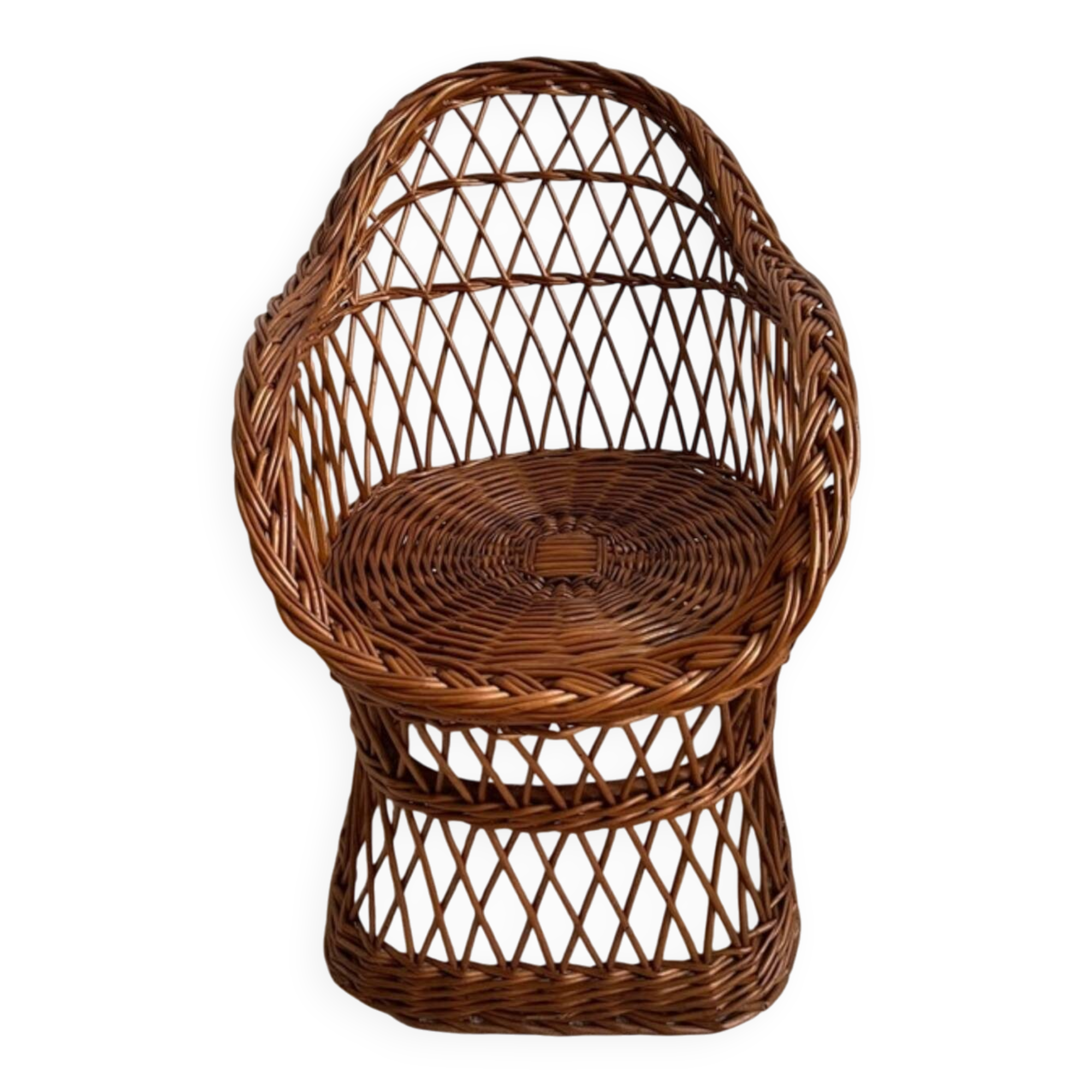 Vintage rattan children's armchair