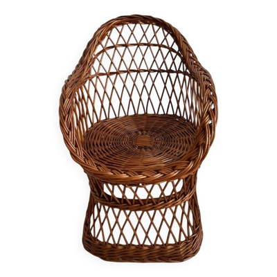Fauteuil enfant en rotin vintage