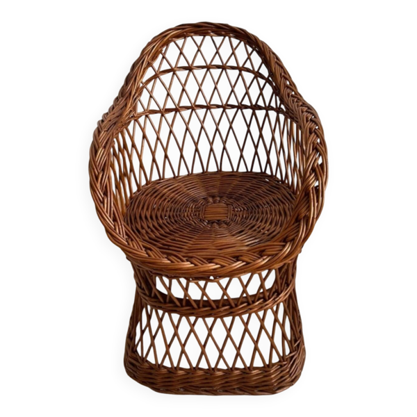 Fauteuil enfant en rotin vintage