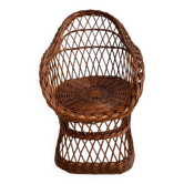 Vintage rattan children's armchair