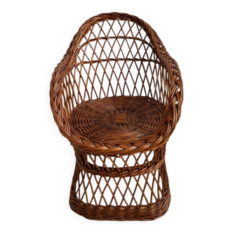 Fauteuil enfant en rotin vintage