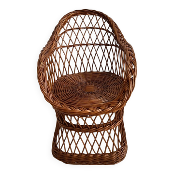 Vintage rattan children's armchair