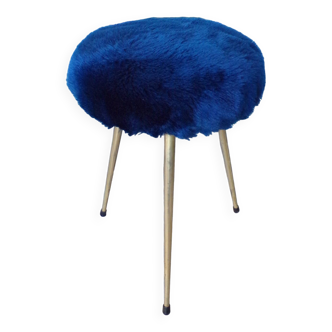 Dark blue pelfan moumoute stool