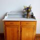 Art Deco marble bathroom cabinet