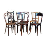 Lot 6 chaises bistrot mélangées début XXe