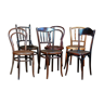 Lot of 6 mixed bistro chairs in the early twentieth century