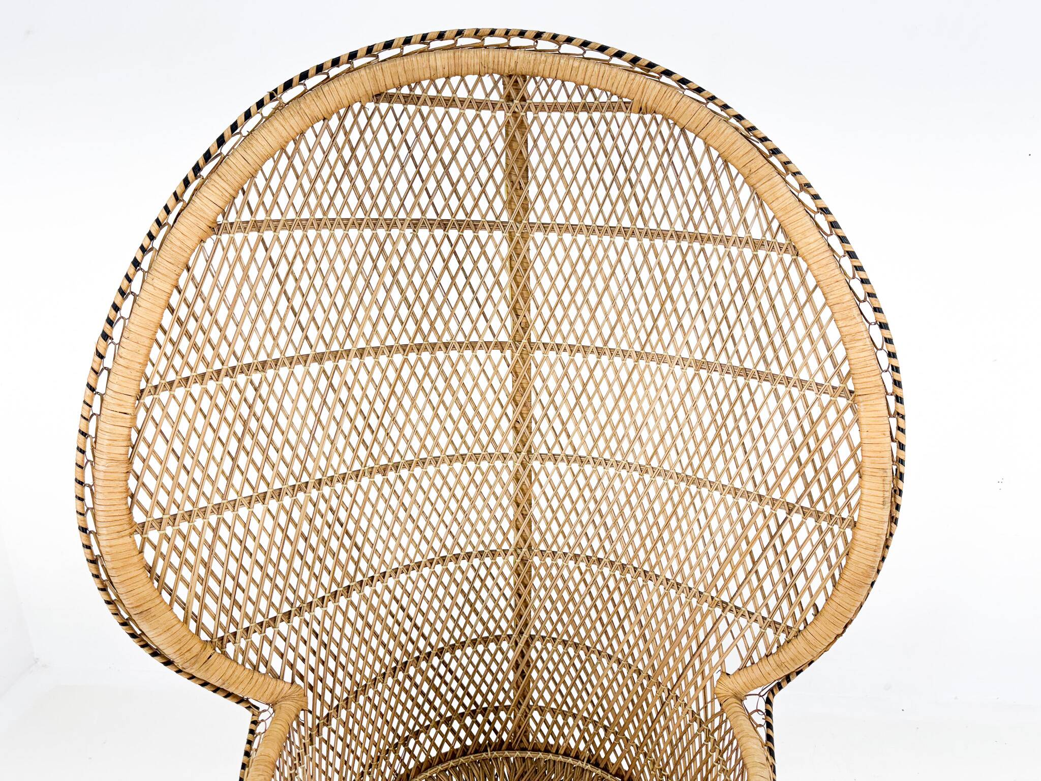 Vintage bohemian peacock wicker chair