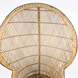 Vintage bohemian peacock wicker chair