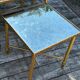 Vintage 70's nesting table in brass and mirror