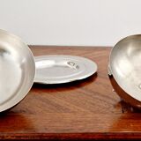 Individual butter dish in silver metal leaf decoration