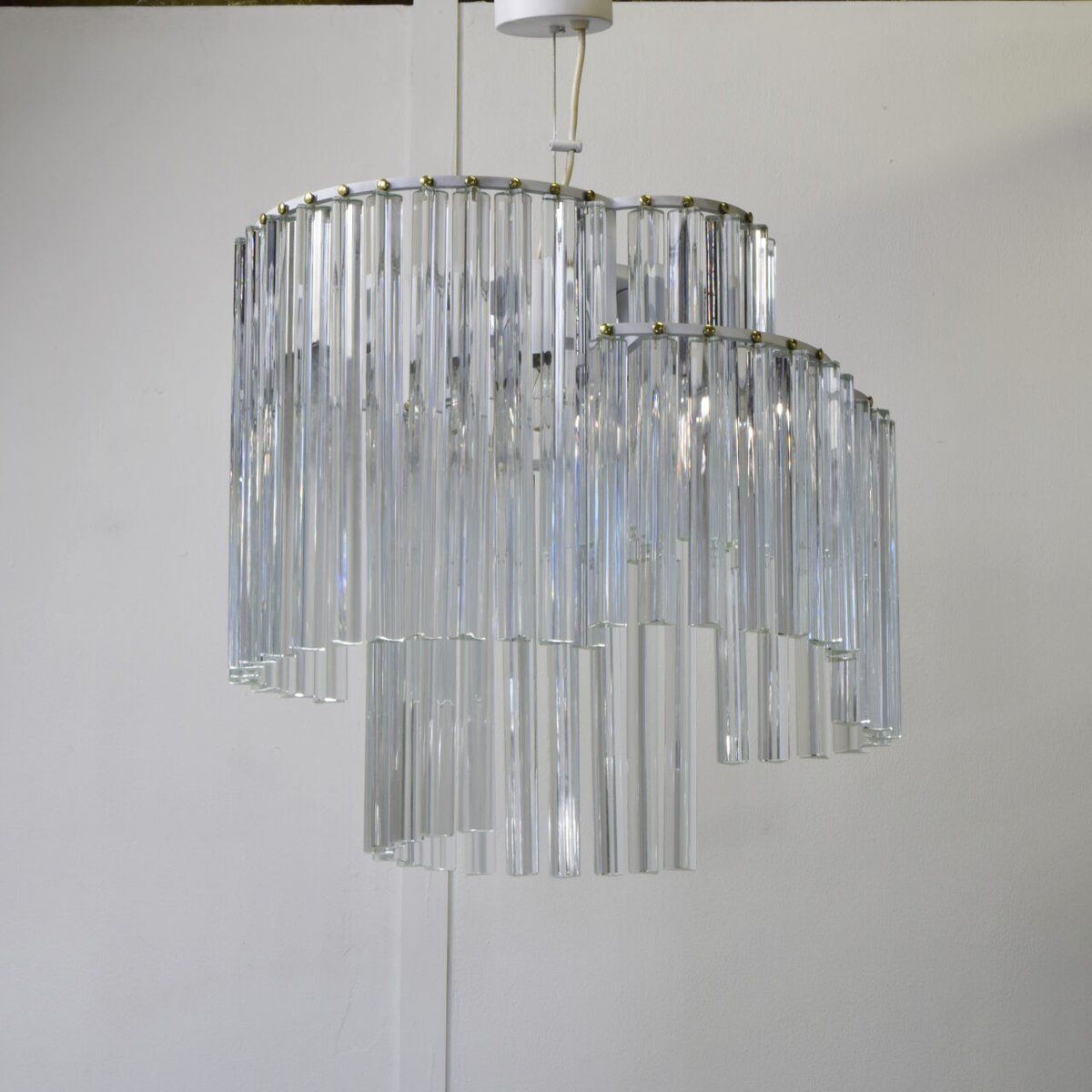 Trilobo pendant lamp in Murano glass by Venini, 1960s.