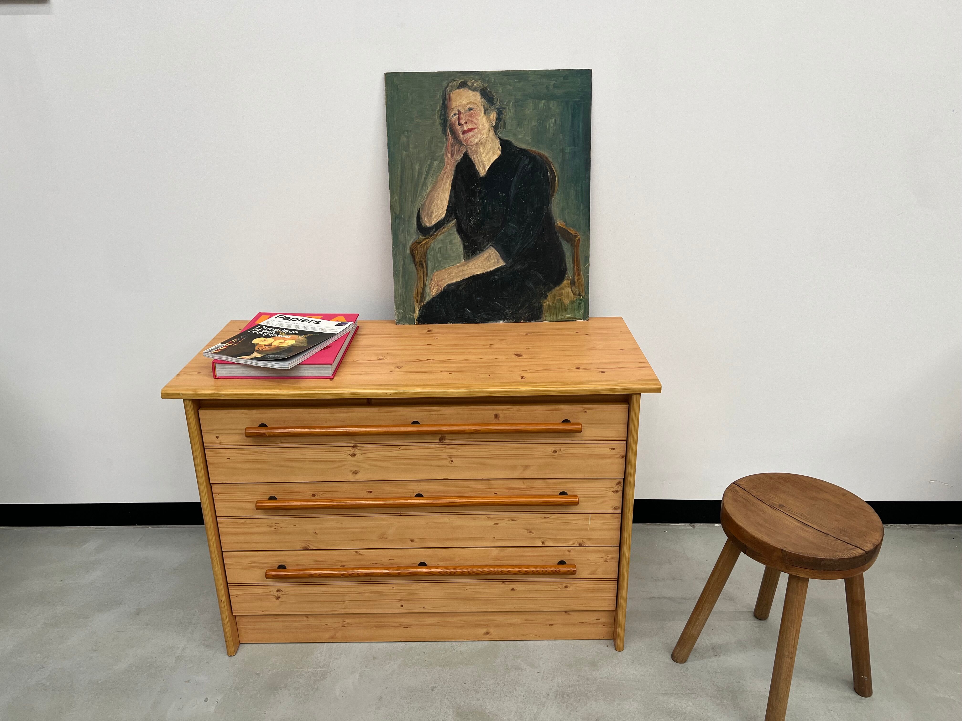 Huile sur bois, portrait de femme