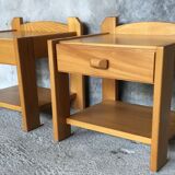 Pair of bedside tables NF Prestige solid elm furnishing - 1970