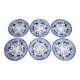 Lot of 6 flat plates Creil Montereau model Flora