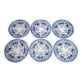 Lot of 6 flat plates Creil Montereau model Flora