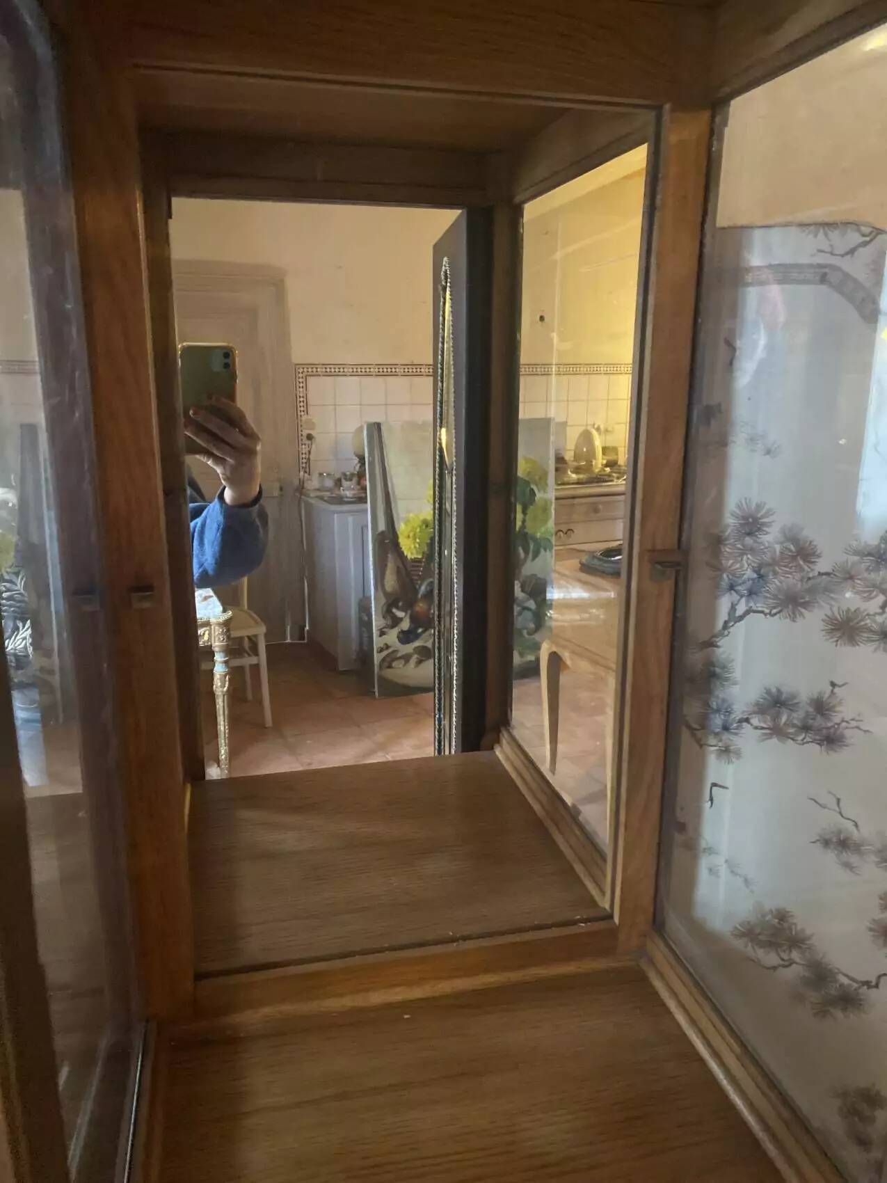 Pair of Art Deco display cabinets in solid oak
