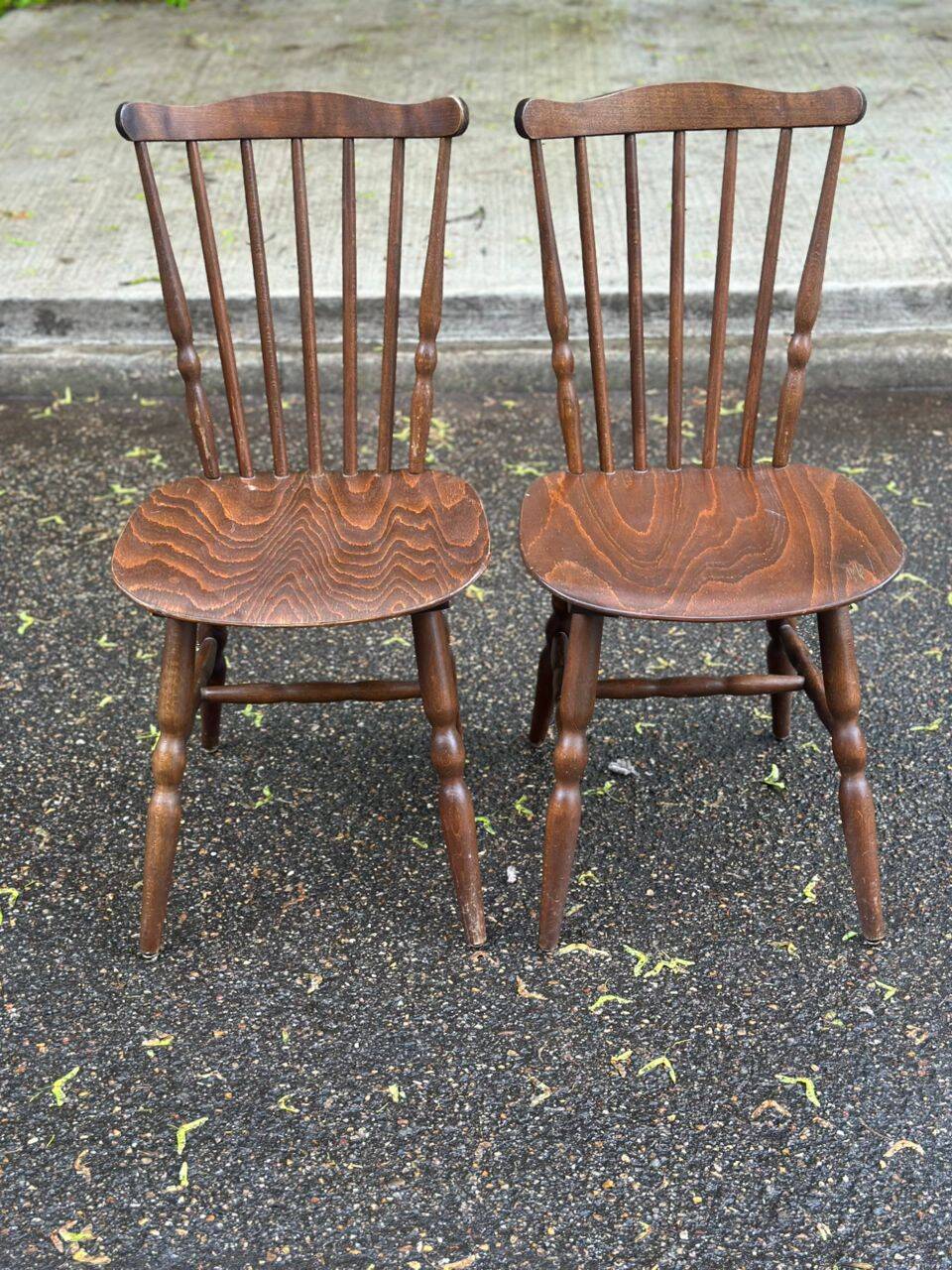 2 Baumann Tacoma Florida bistro chairs in solid wood
