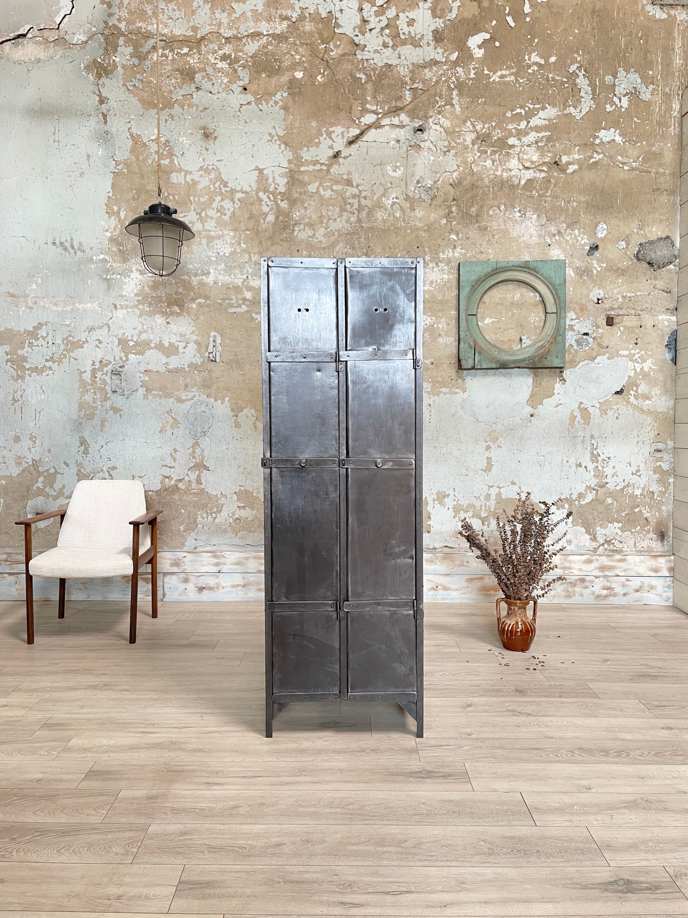 Industrial metal locker room