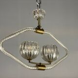 Venetian chandelier in murano glass and brass circa 1950