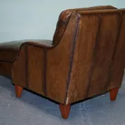 Chaise Longue en Cuir Teint à la Main