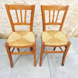 Set of 2 straw chairs