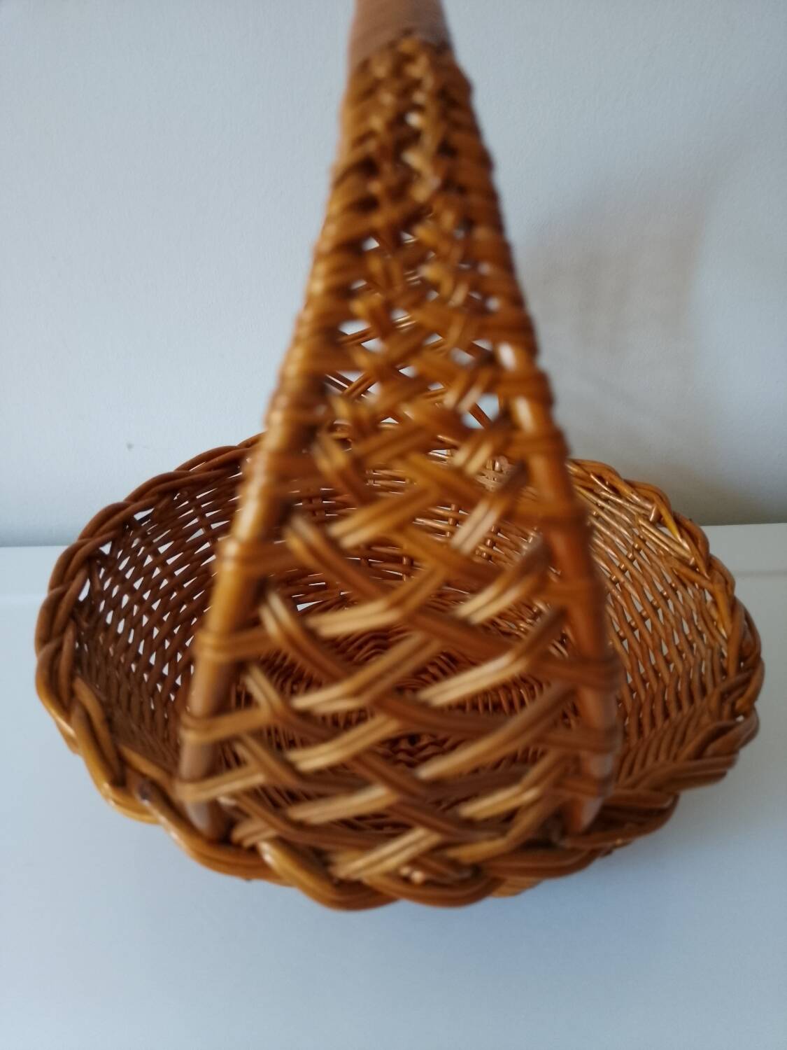 Woven wicker basket