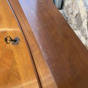 Bureau de pente scriban Dos d’Âne style Louis XV merisier 1970