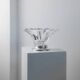 Grand bol en cristal clair vintage avec pied en argent - pièce maîtresse des années 1940 en Italie