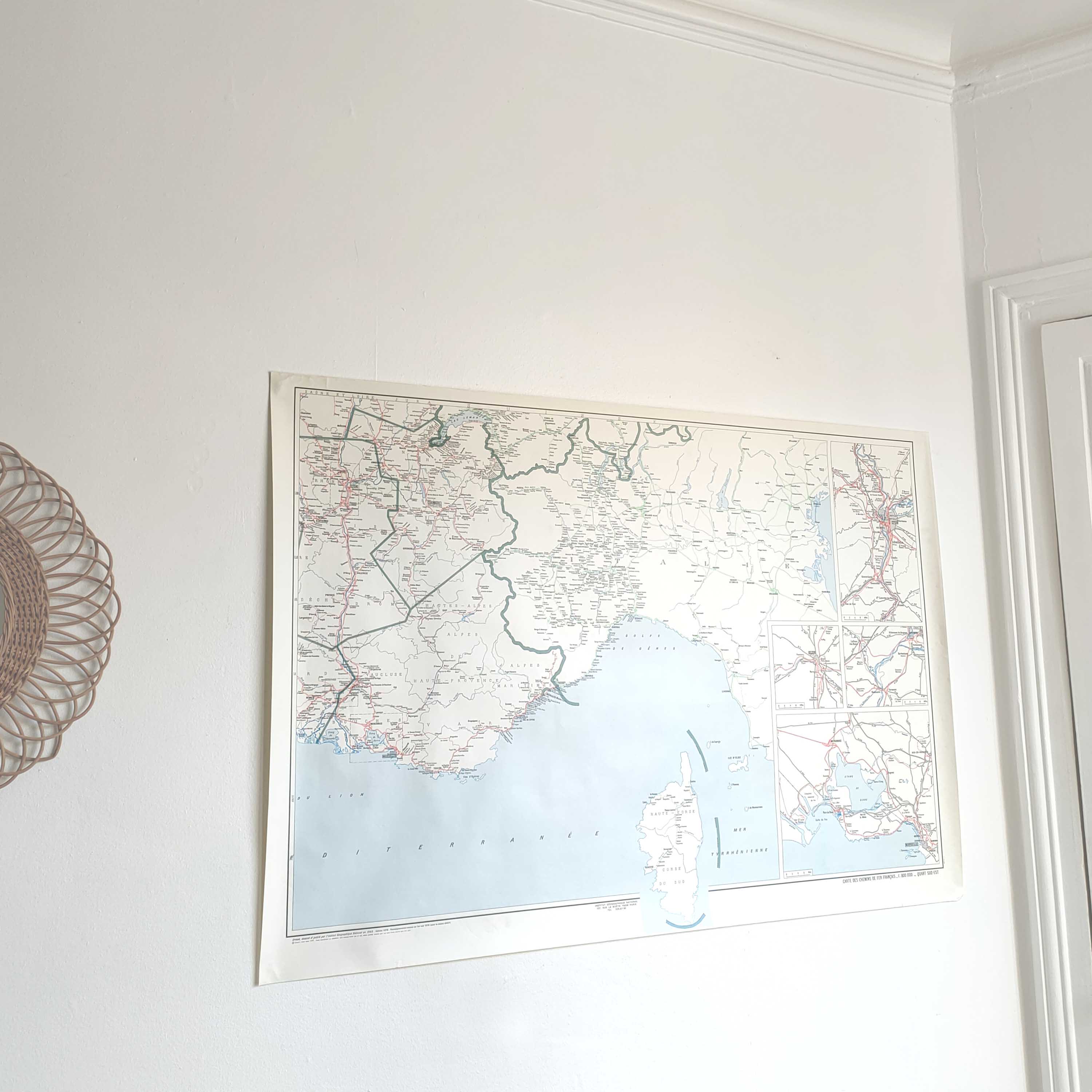 Old SNCF map of the south of France