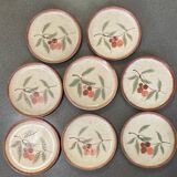 Set of 8 Sainte Radegonde stoneware dessert plates