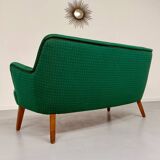 Ancien canapé haricot cocktail vert vintage design des années 50