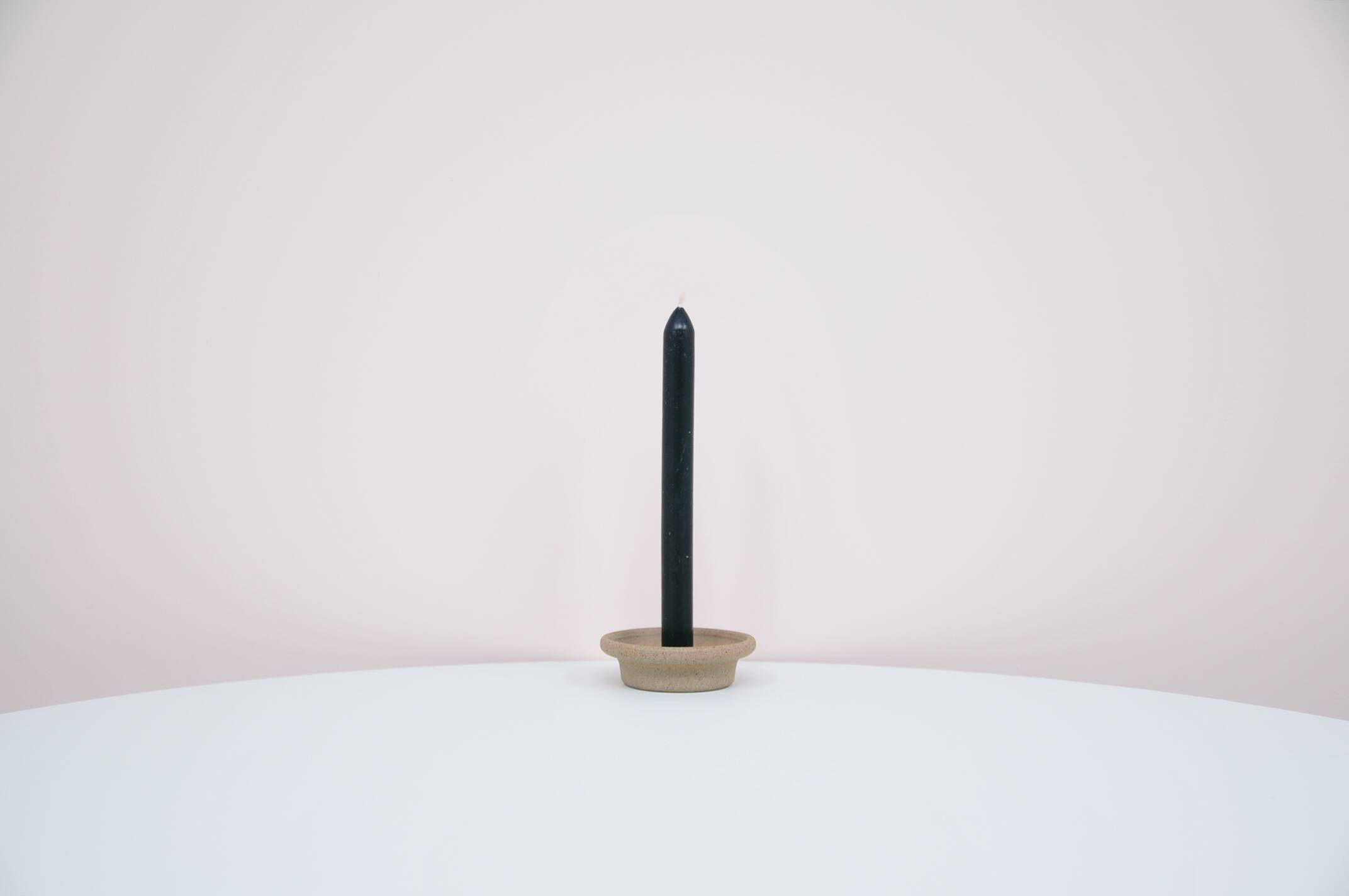 Vintage brown low ceramic candle holder
