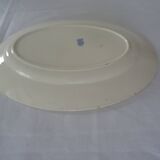 Oval flat earthenware blue flowers 519112 Badonviller