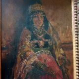 Emile Baes (1879-1954) - Oil on canvas - "Portrait of an Oriental Woman"