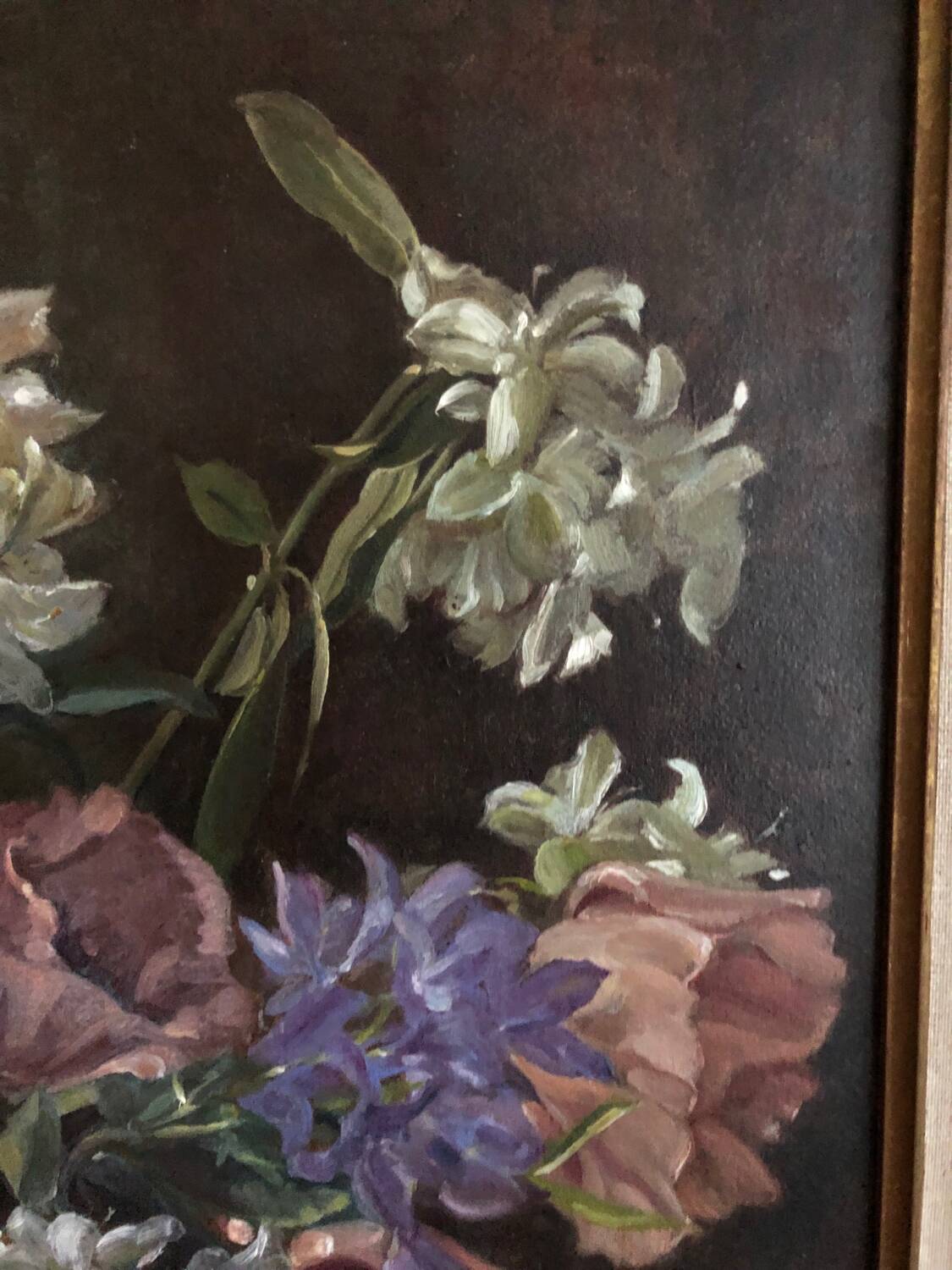 Huile sur toile Bouquet de fleurs A  Landelle