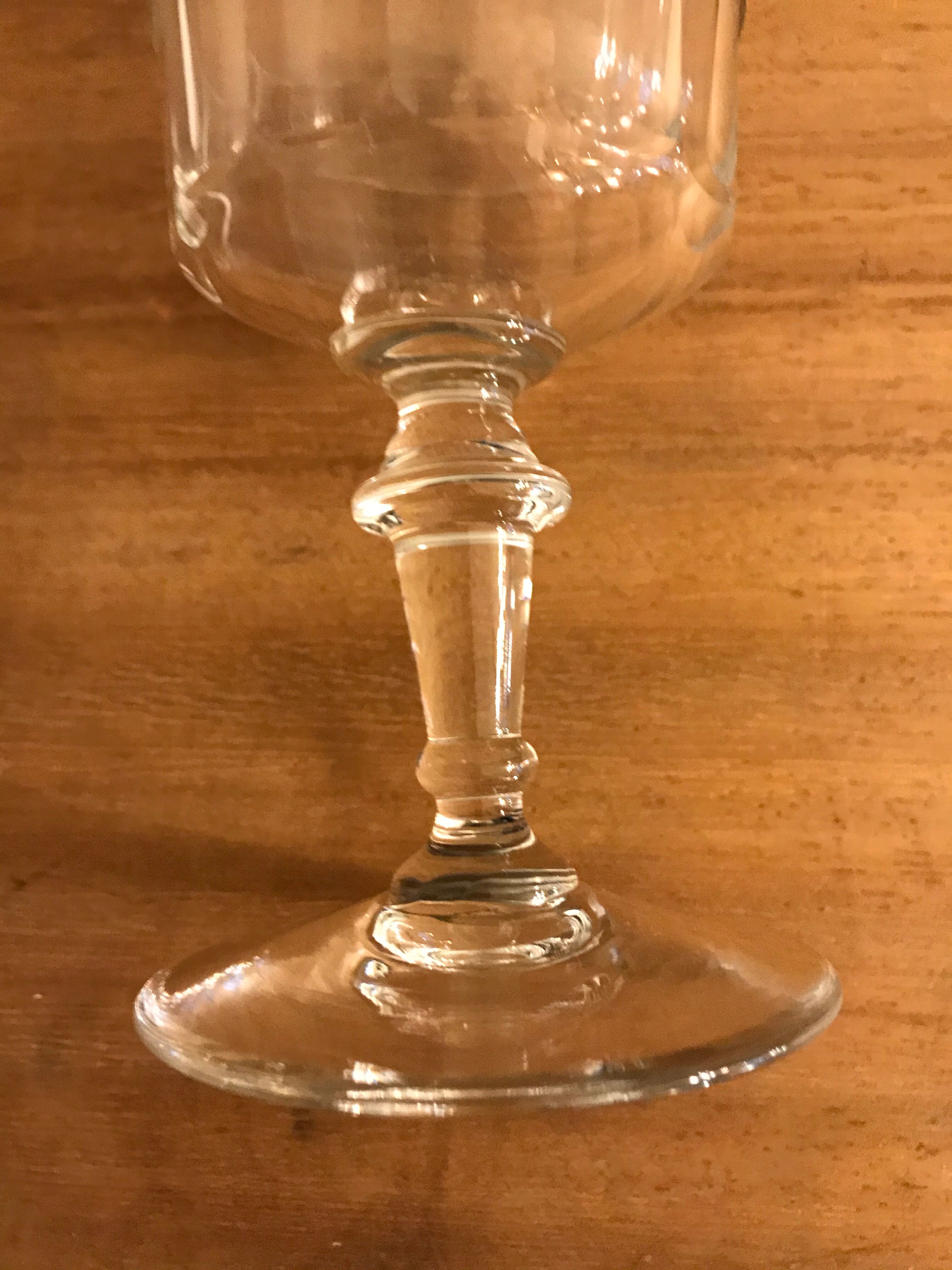 12 old and blown glass walking glasses