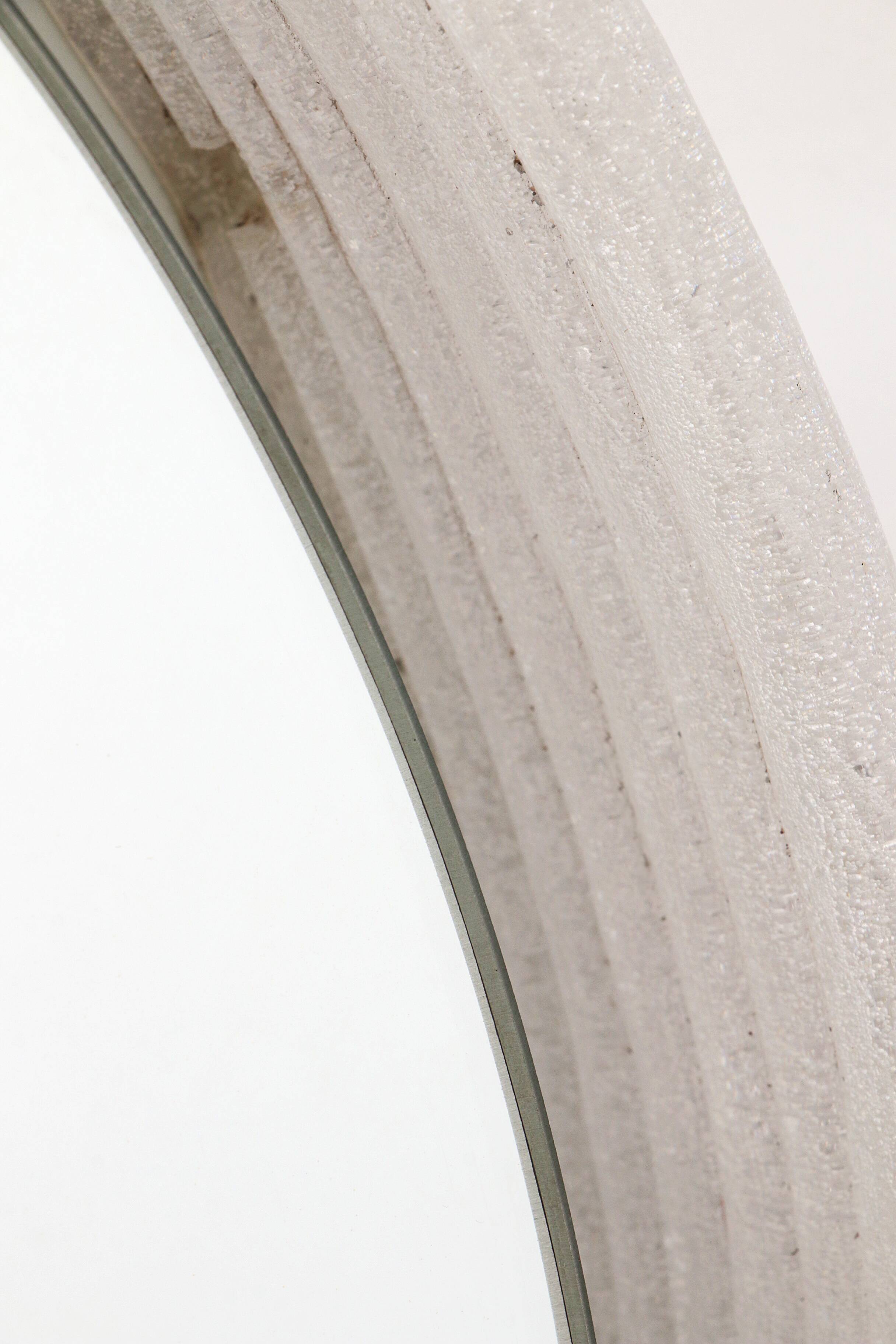 Round Plexiglass Bathroom Mirror by Hillebrand, Large Model, 1960 Germany.