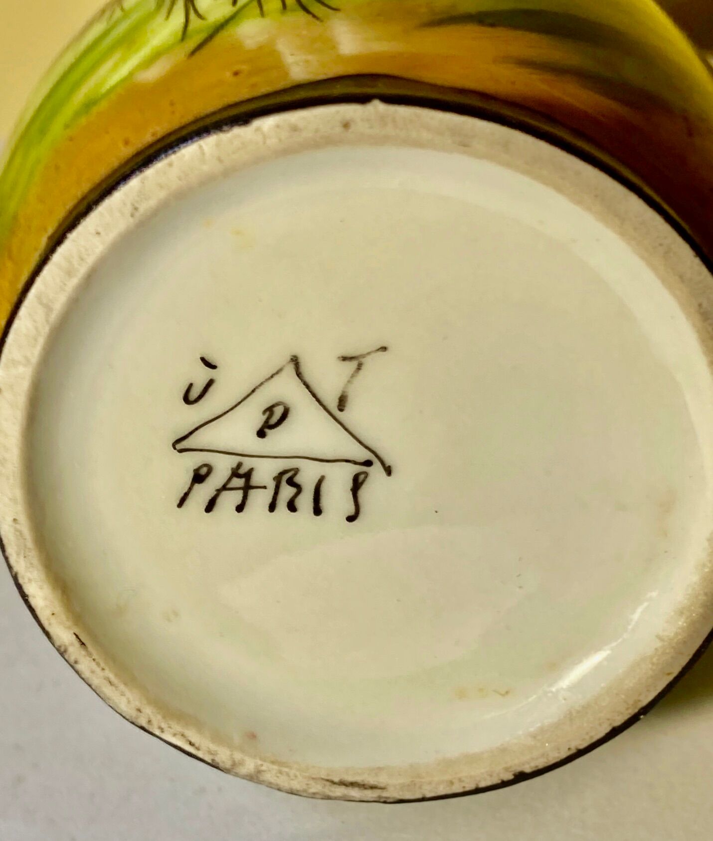 Art nouveau/art deco vase, signature in the décor of Chanele, stamped under the Jules Tieles vase