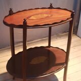English 2-tier mahogany pedestal table