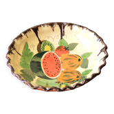 Dish, old fruit bowl in terracotta and ceramic