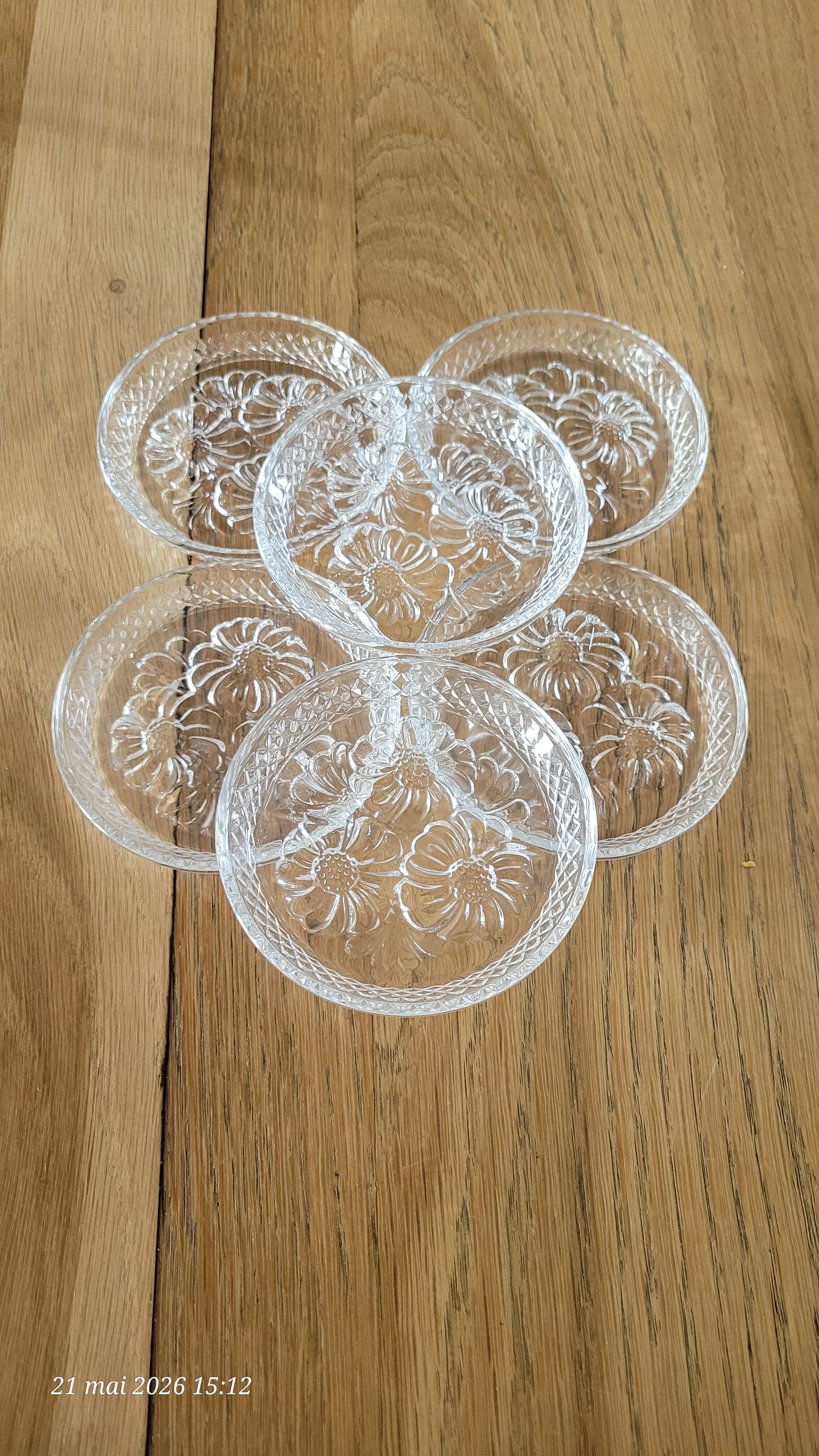 6 glass coasters