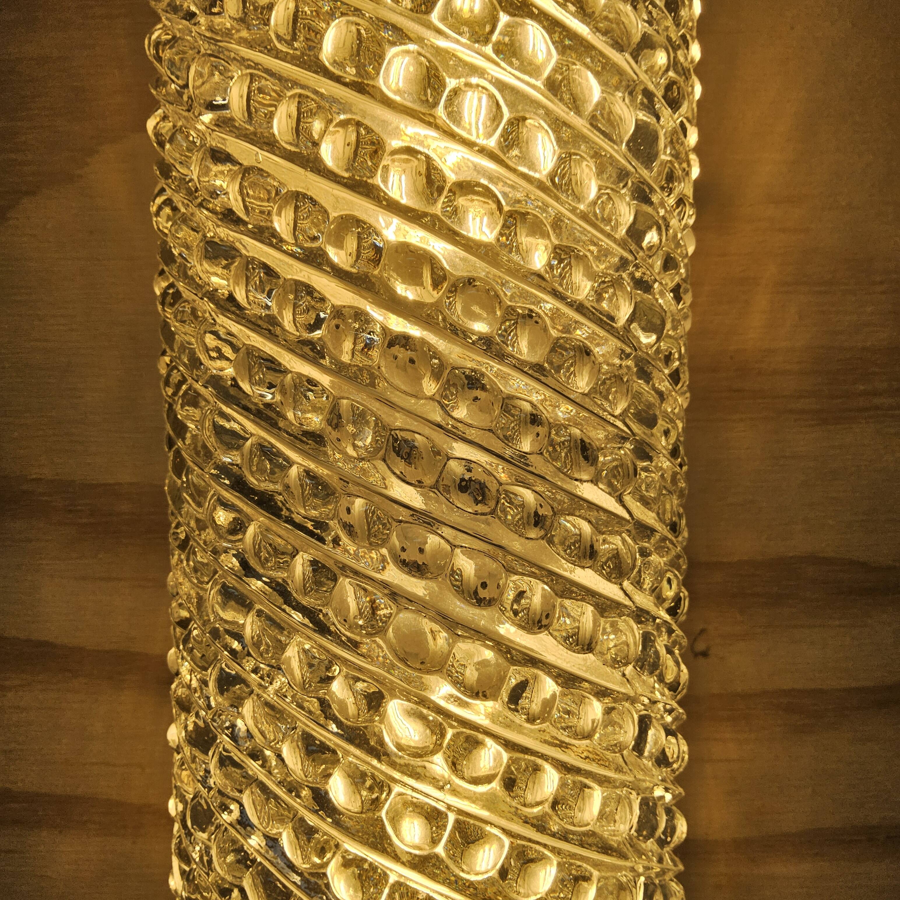 Vintage wall lamp Glashutte Limburg bubble glass texture (60s)